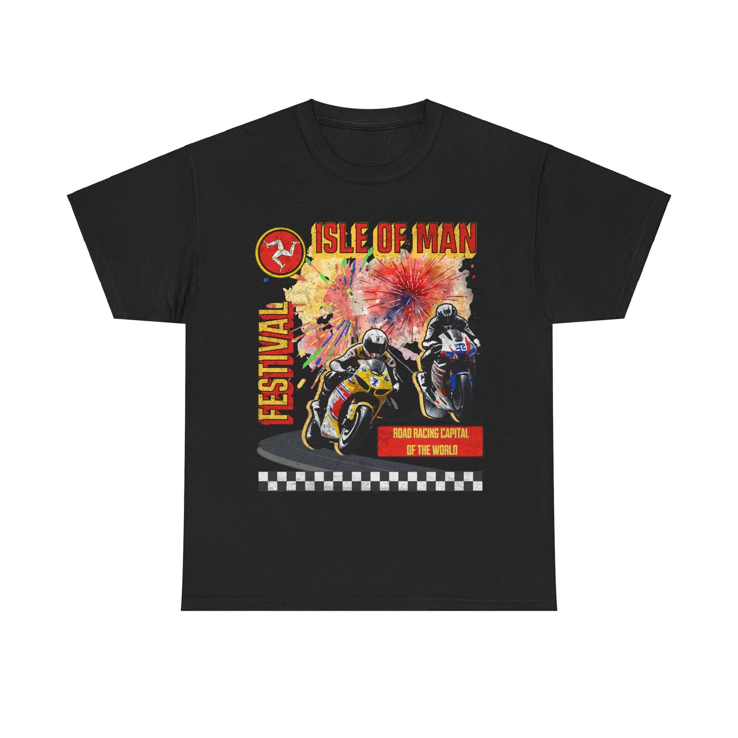 Isle of Man - Motorcycle Festival T-Shirt (Front & Back Design)