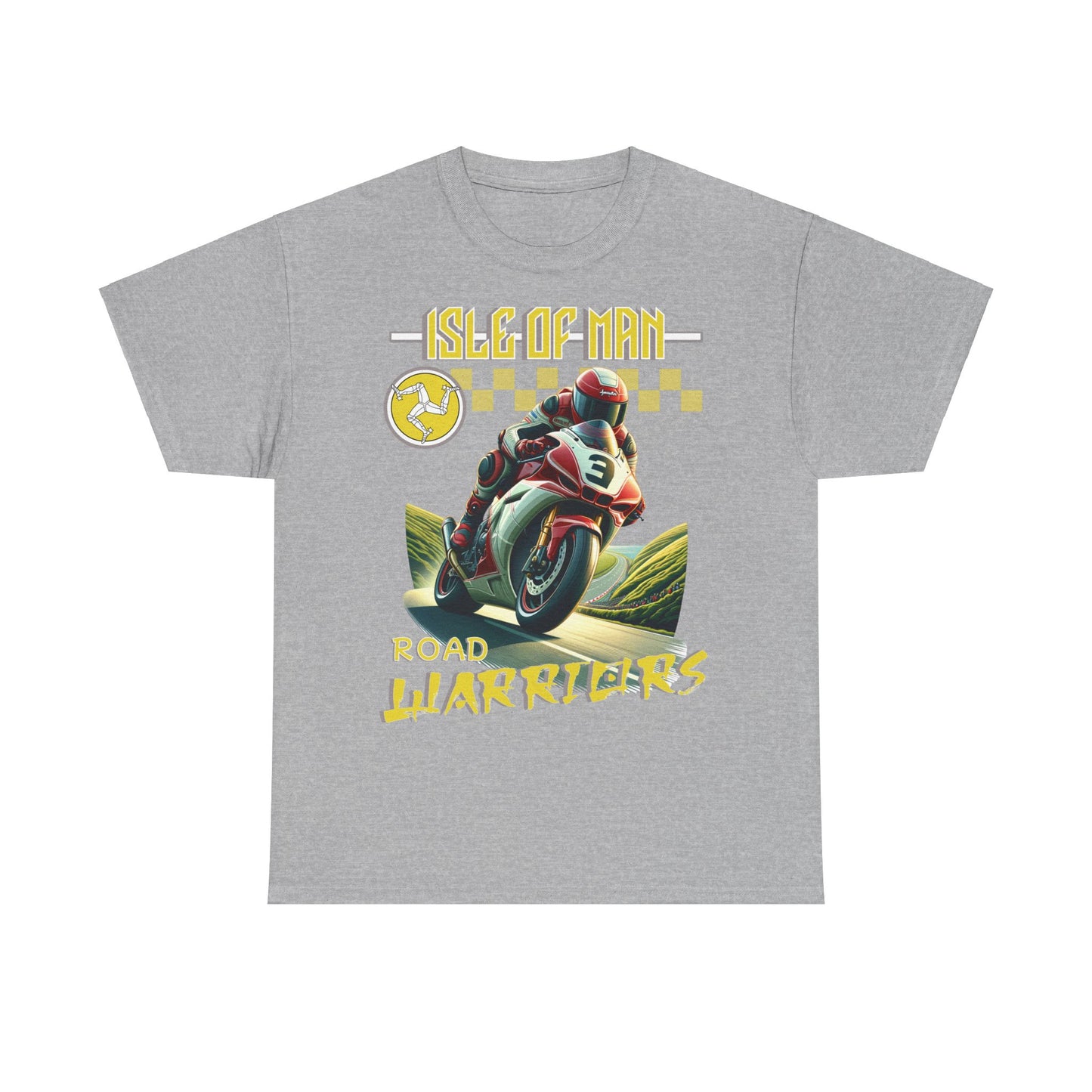 Isle of Man - Road Warriors - Yellow - T-Shirt (Front & Back Design)