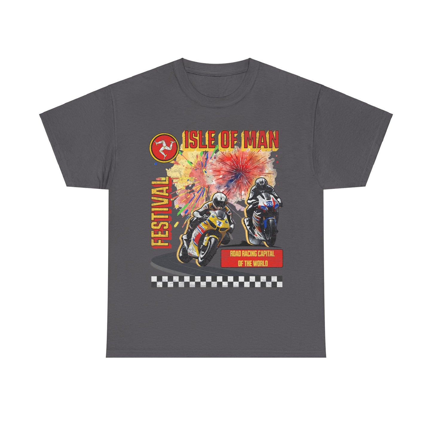 Isle of Man - Motorcycle Festival T-Shirt (Front & Back Design)
