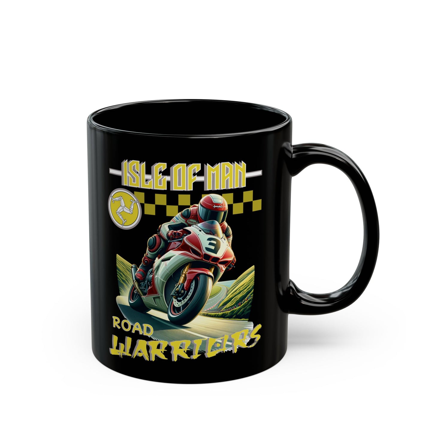 Isle of Man - Road Warrior 'Yellow' Mug.