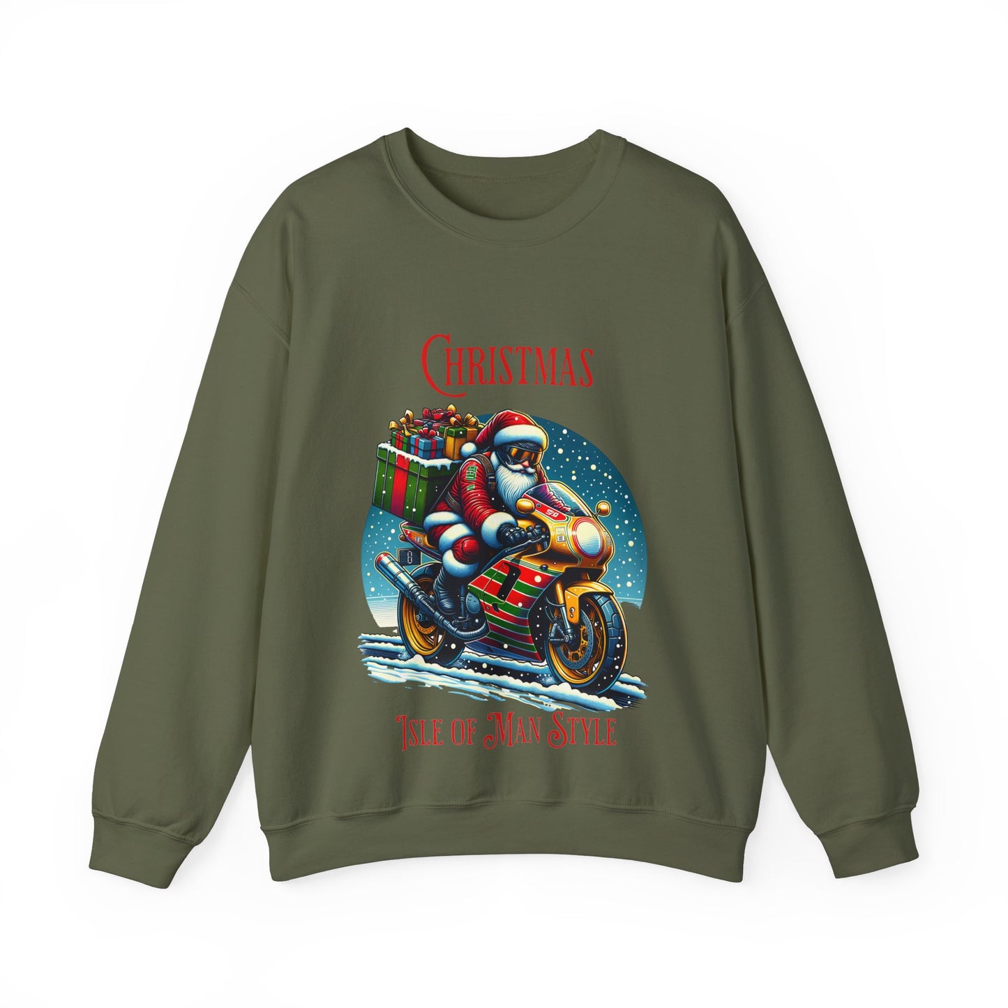 Isle of Man - Father Chritmas Biker Sweatshirt