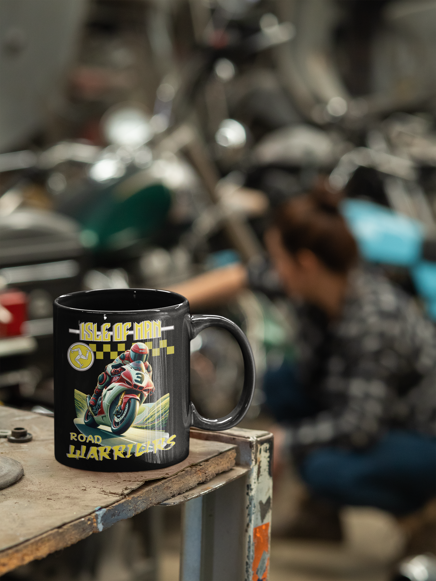 Isle of Man - Road Warrior 'Yellow' Mug.