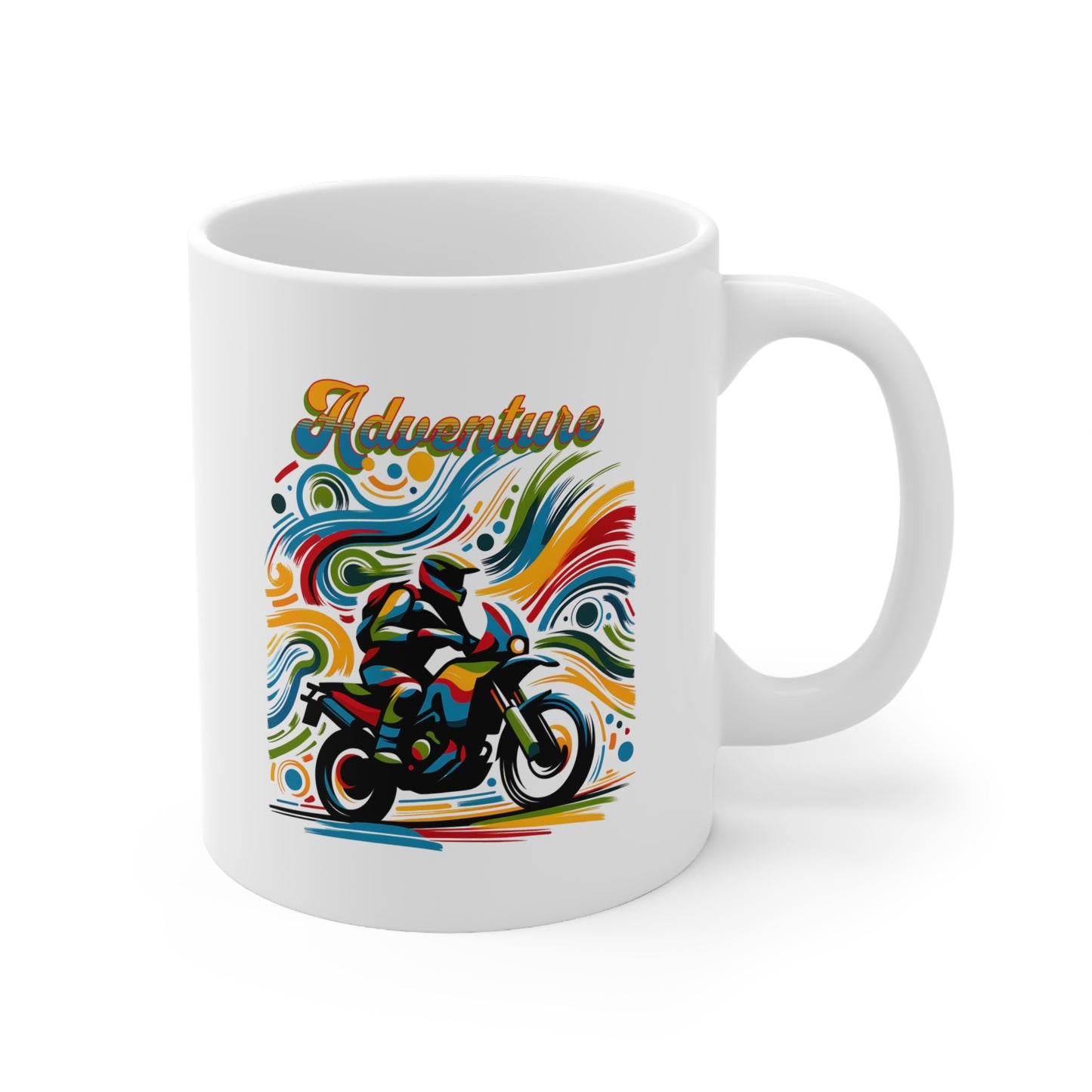 Adventure Biker Abstract Mug