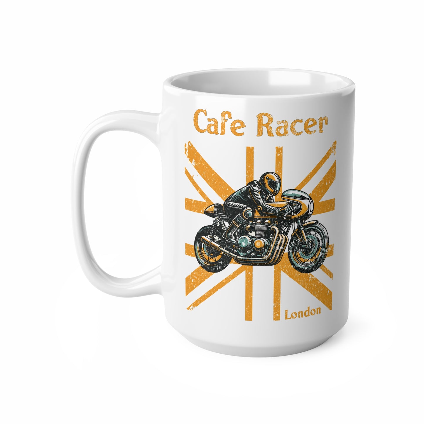 Cafe Racer Yellow Union Flag Mug