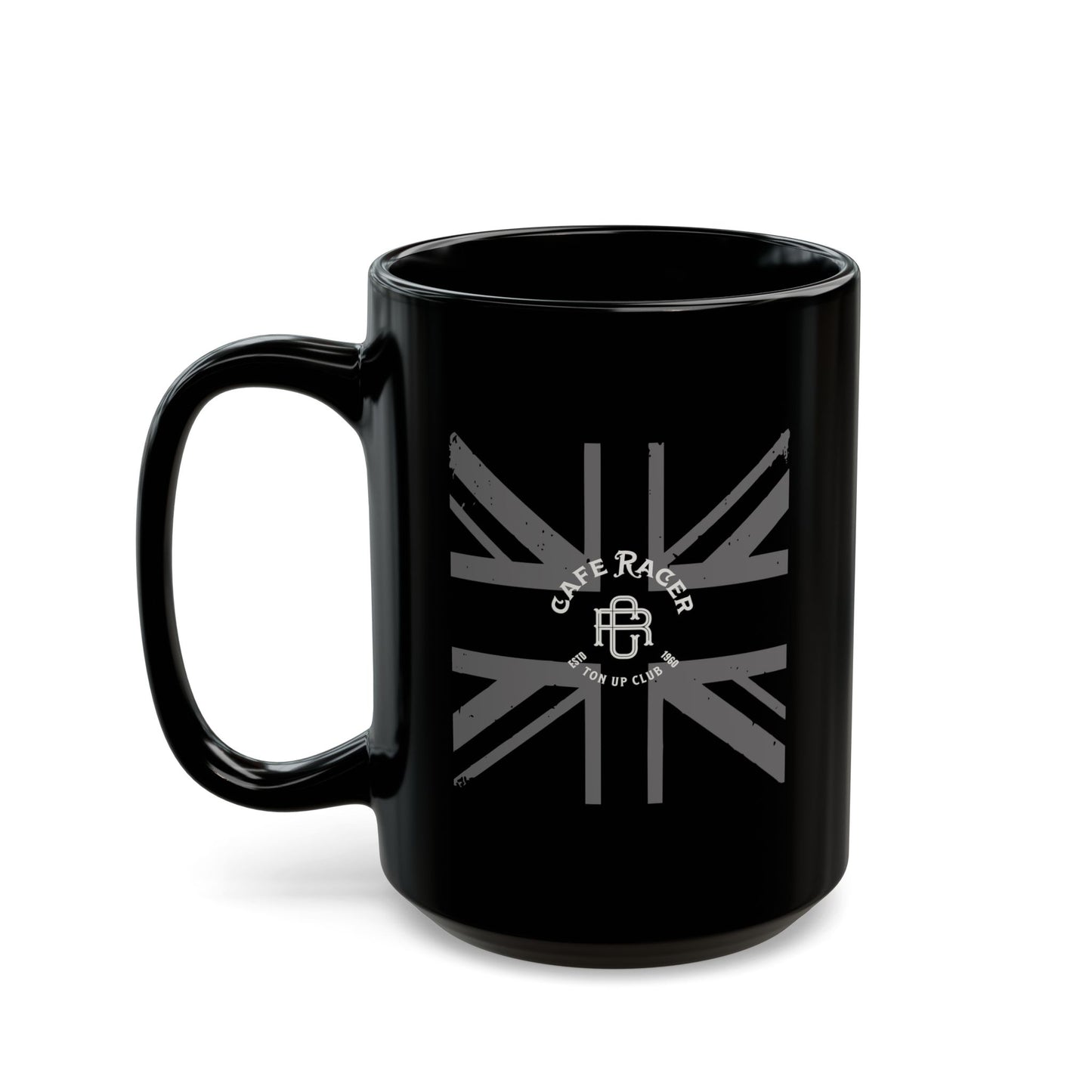 Cafe Racer Silver Union Flag Mug