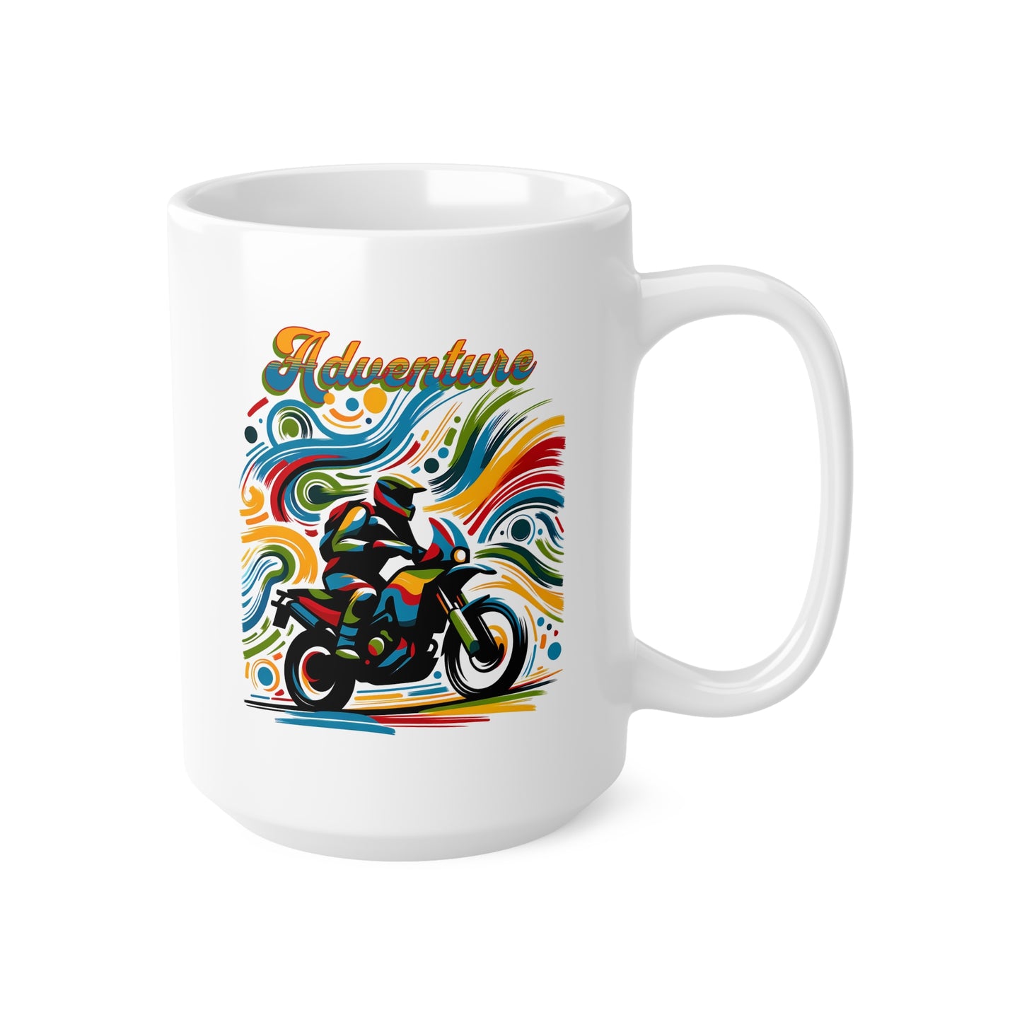 Adventure Biker Abstract Mug