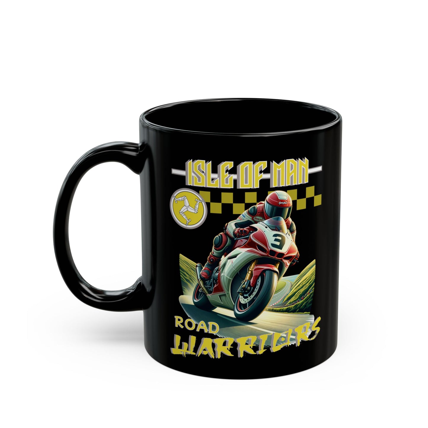 Isle of Man  - Road Warrior 'Yellow' Mug.