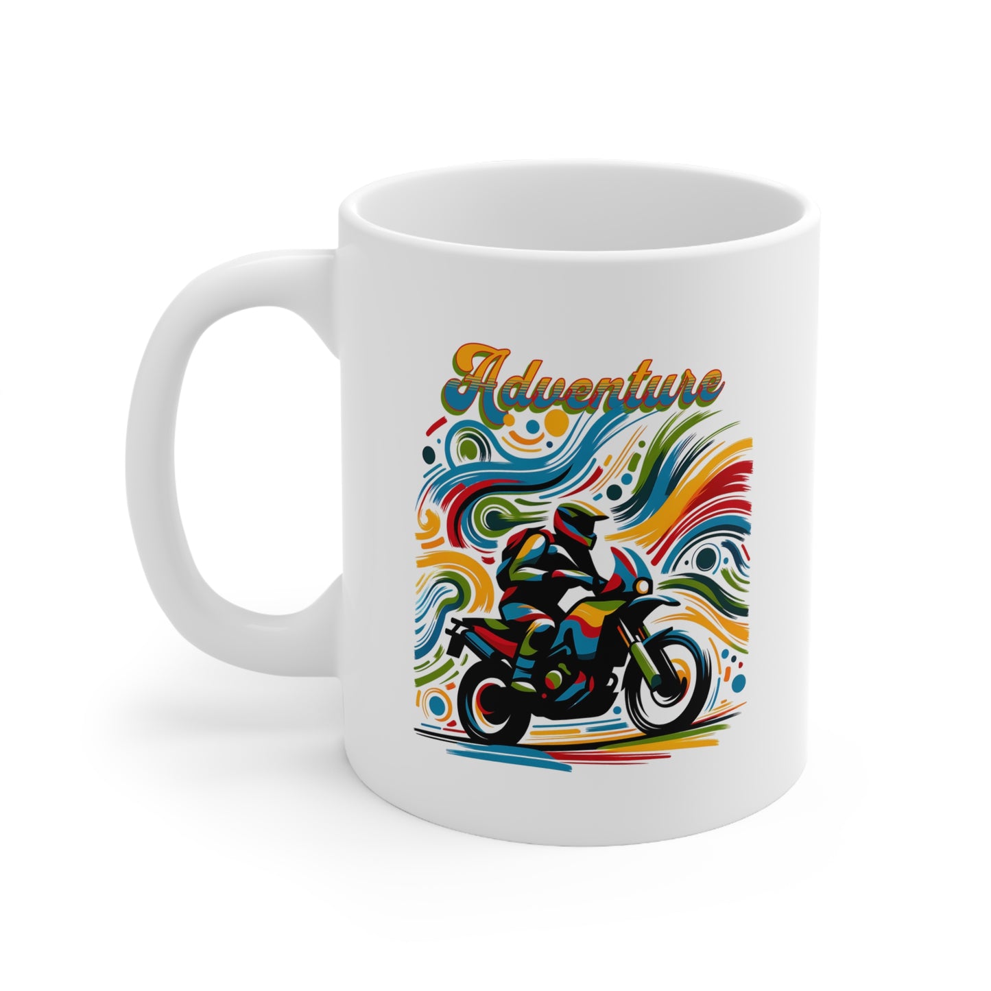 Adventure Biker Abstract Mug