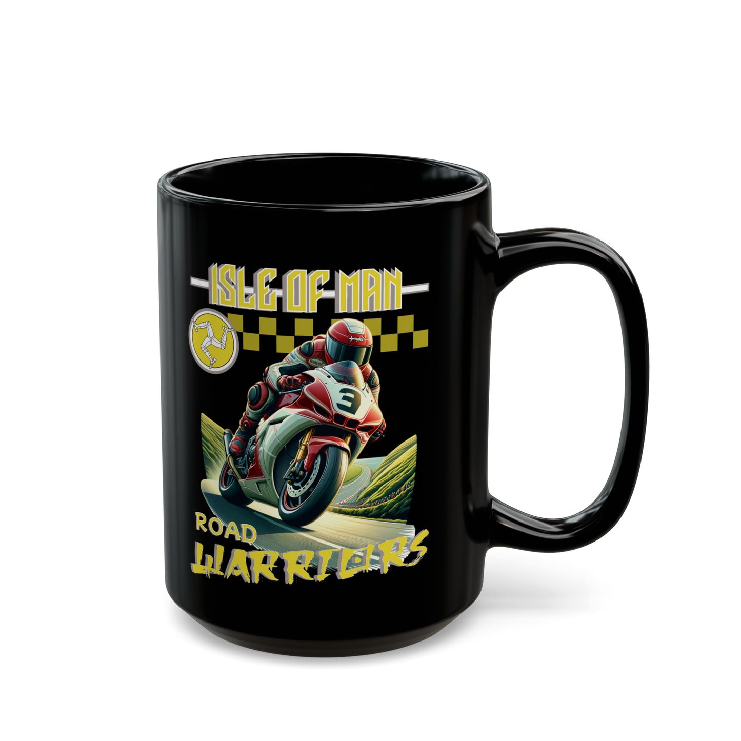 Isle of Man  - Road Warrior 'Yellow' Mug.