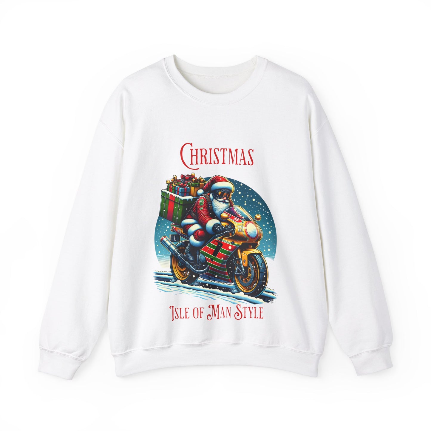 Isle of Man  - Father Chritmas Biker Sweatshirt