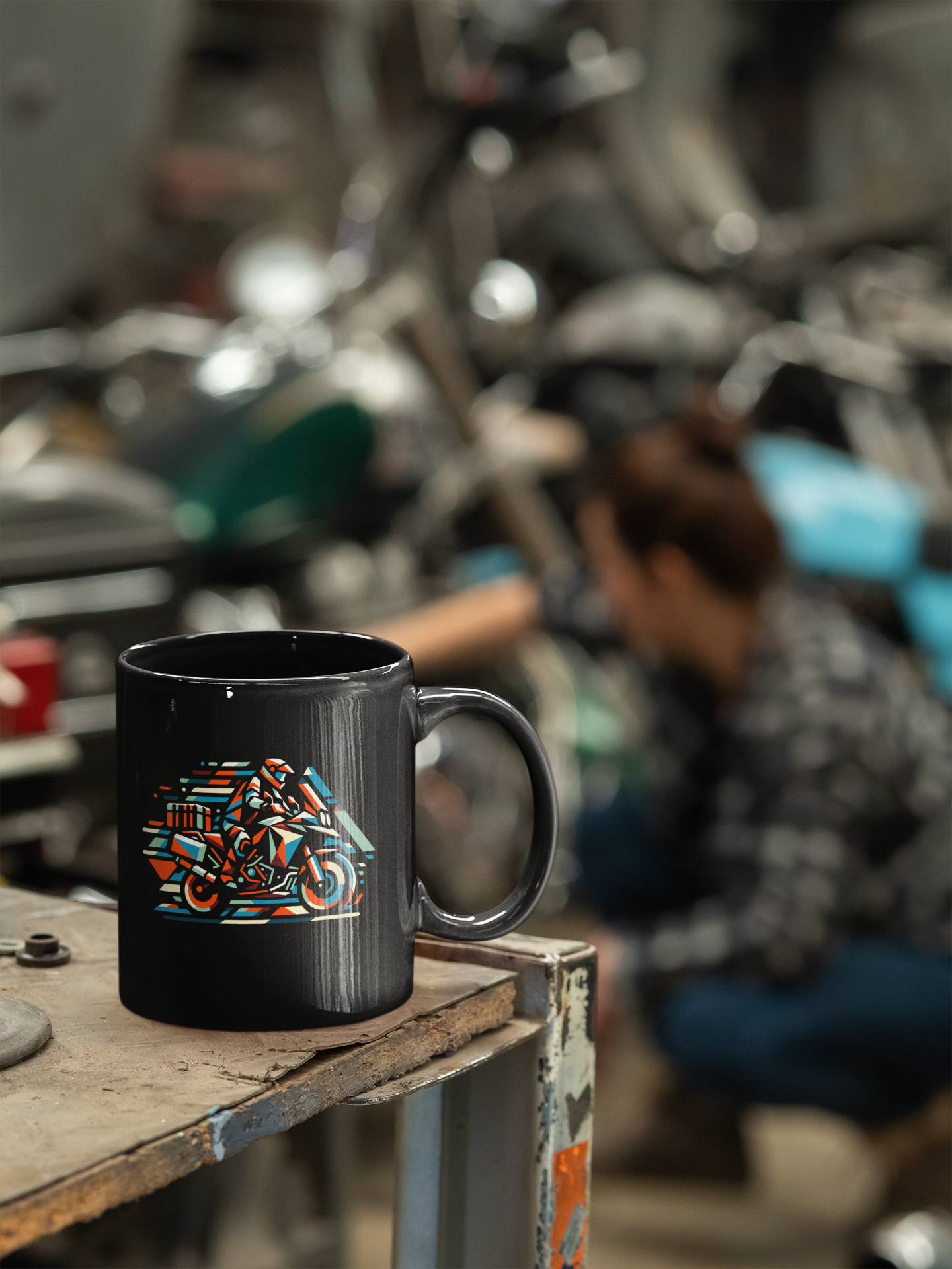 abstract motorbike motorcycle mug