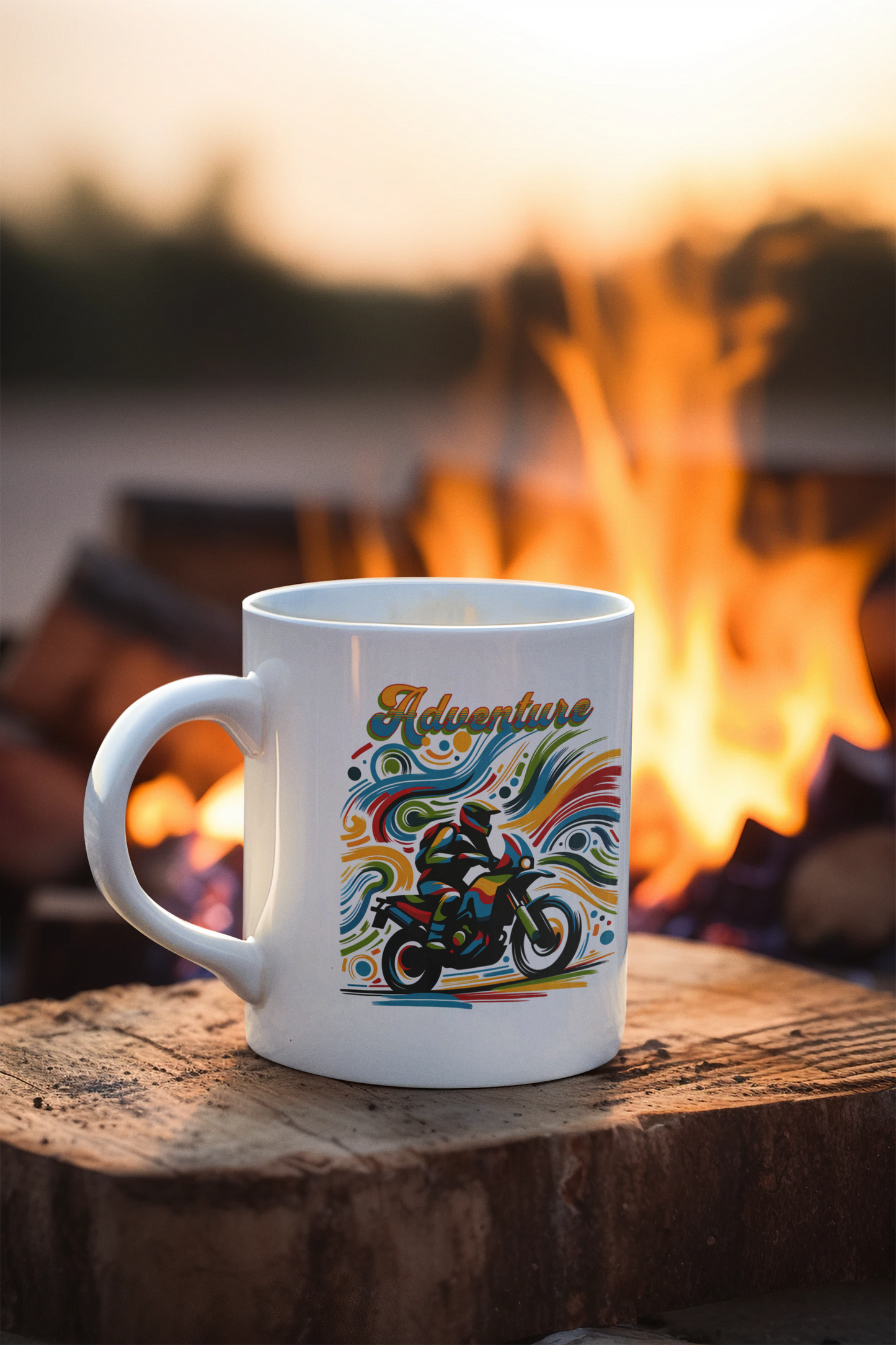 Adventure Biker Abstract Mug