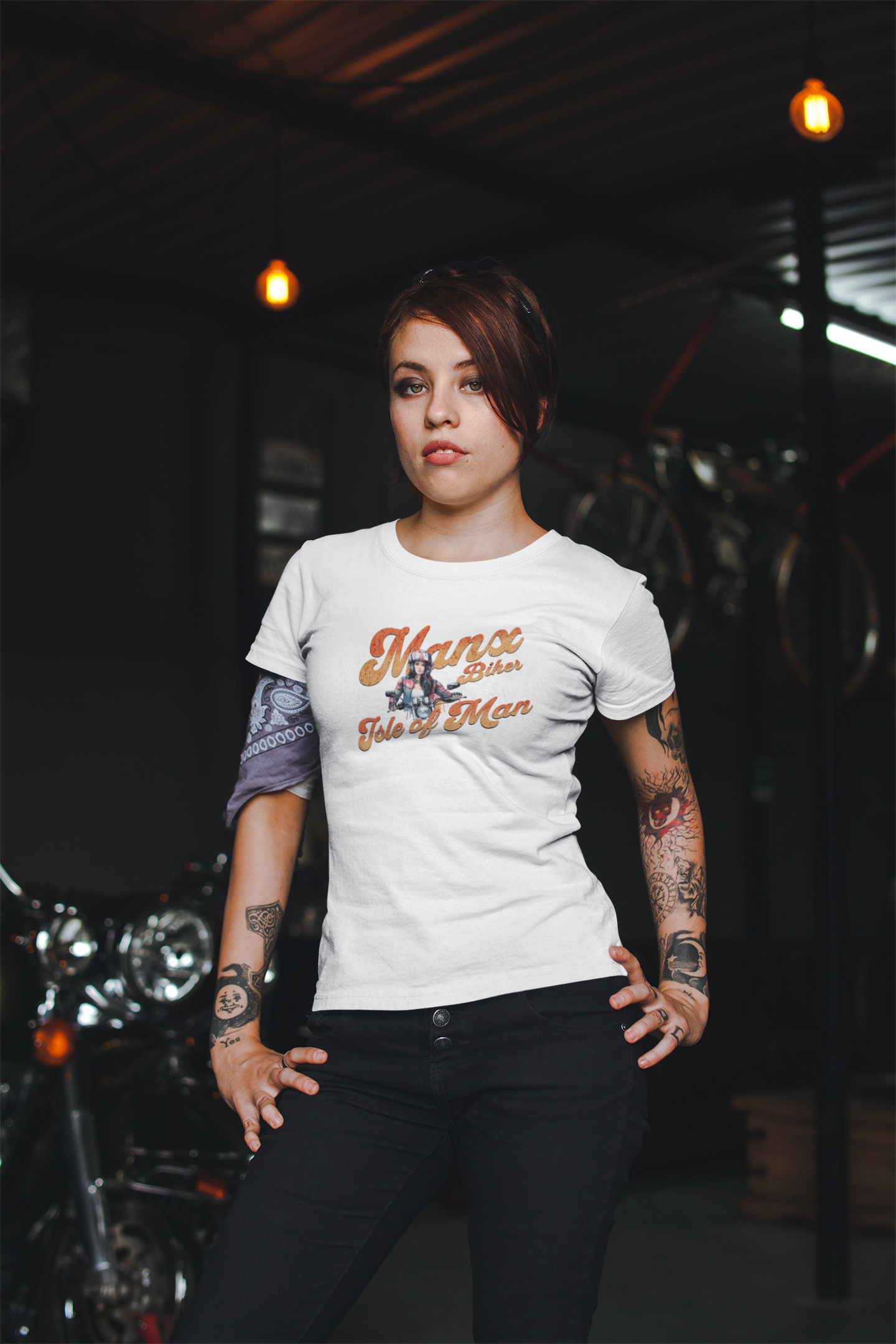 Manx Biker Girl T-Shirt