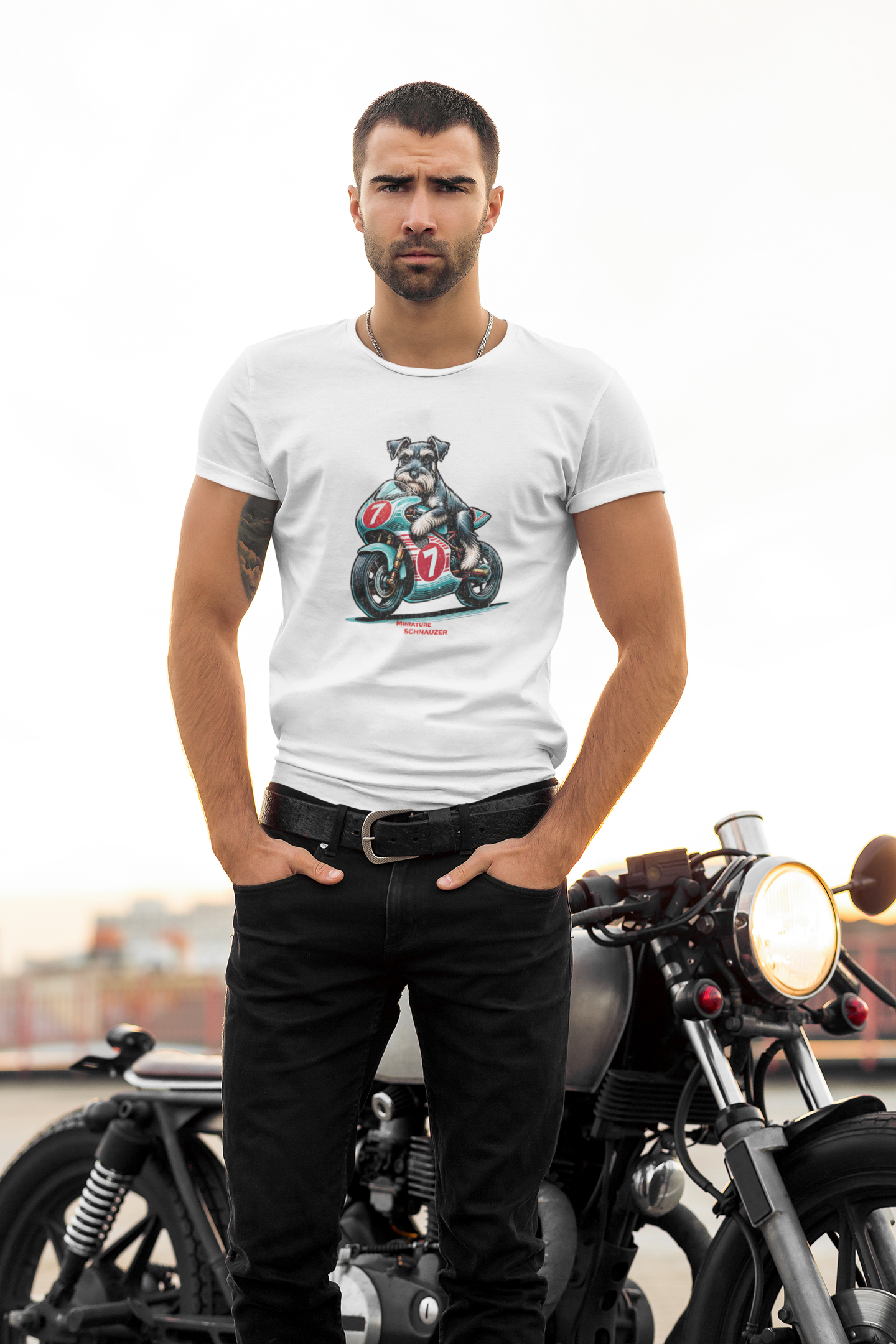 Schnauzer Biker No7 T-Shirt